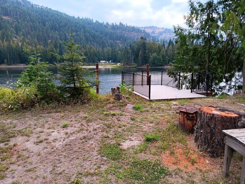 Rustic cabin built 1880s on the Clark Fork River