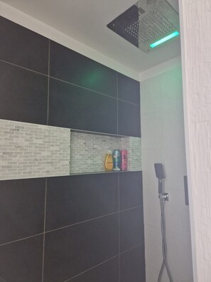 Shower, hair dryer, bidet, towels - Lake Paradise Apartment (Veneto)