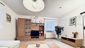 TV, books, stereo - Cozy vacation apartment "Talblick" in Eibenstock, district Carlsfeld (Eibenstock)