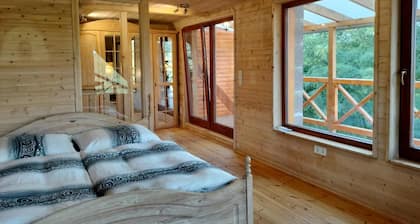 Wooden house in the middle of nature with a wonderful panorama, near to Budapest