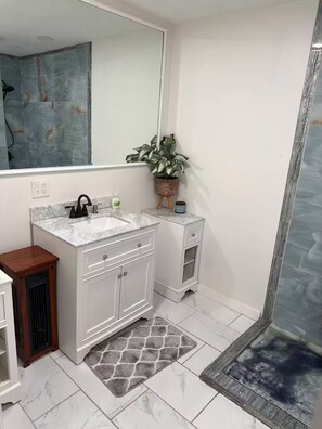 Shower, hair dryer, towels, soap - Entire guest suite in Decatur, Georgia (Decatur)
