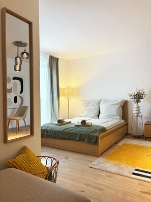 WiFi, bed sheets - Top designer apartment I Very central I Perfect for work & family up to 4 pers (Graben-Neudorf)
