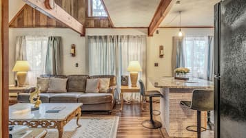 Smart TV, fireplace, video games