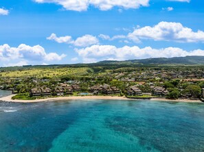 On the beach, sun-loungers, beach towels - Kahana Village 4 Spacious Oceanfront Condo in West Maui (Lahaina)
