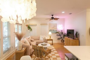 TV - Glory Days: 3 Bedroom House w/ Close Beach Access, Pool, Hot Tub, & Bikes (Inlet Beach)