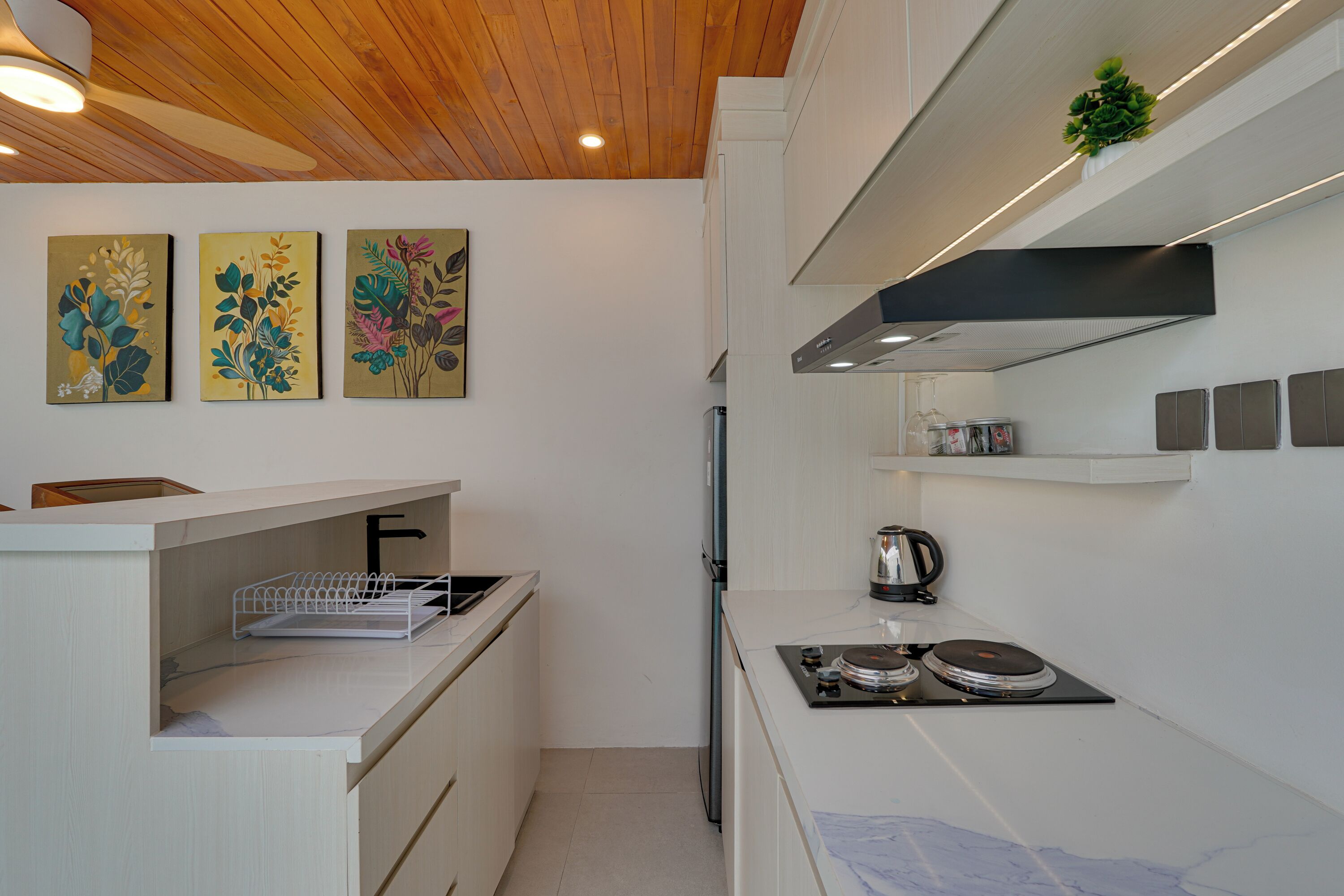LaLuxe A14 - Villa Rose Sanur | Private kitchen | Fridge, microwave, stovetop, high chair
