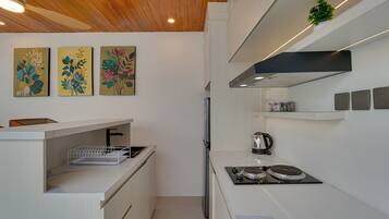 LaLuxe A14 - Villa Rose Sanur | Private kitchen | Fridge, microwave, stovetop, high chair