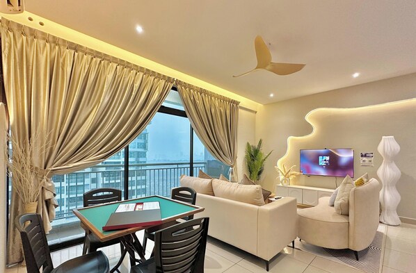 Apartment, 3 Bedrooms, Balcony, City View | Living area - Austin Regency JB By Stayrene (Johor Bahru)