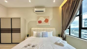 Blackout curtains, iron/ironing board, free WiFi