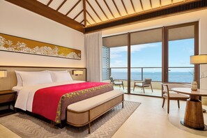Vila Mewah, balkon, pemandangan laut
