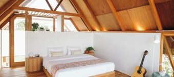 Designer Bamboo A-Frame Hut Amidst Ubud Rice Fields