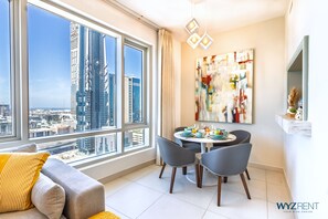 Standard Apartment, City View | City view - Upscale 1BR Loft Walk to Burj & Mall (Dubai)