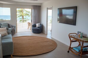 Apartment, 2 Bedrooms, Terrace, Ocean View | Living room - Experience Coastal Bliss at Baywatch - Short or Longer Terms Available! (Sunshine Coast)