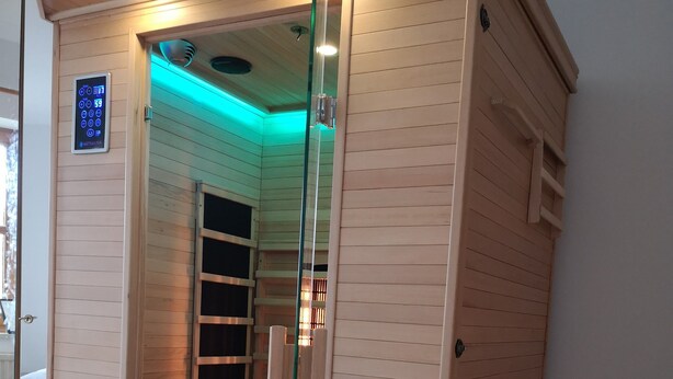 Sauna - Panoramic view apartment with infrared sauna in the middle of the Bavarian Sonnenwald (Grattersdorf)
