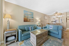 Signature Condo, 2 Bedrooms, Balcony, Beach View | Living room | 55-inch Smart TV with digital channels - Perdido Sun 608 (Perdido Key)