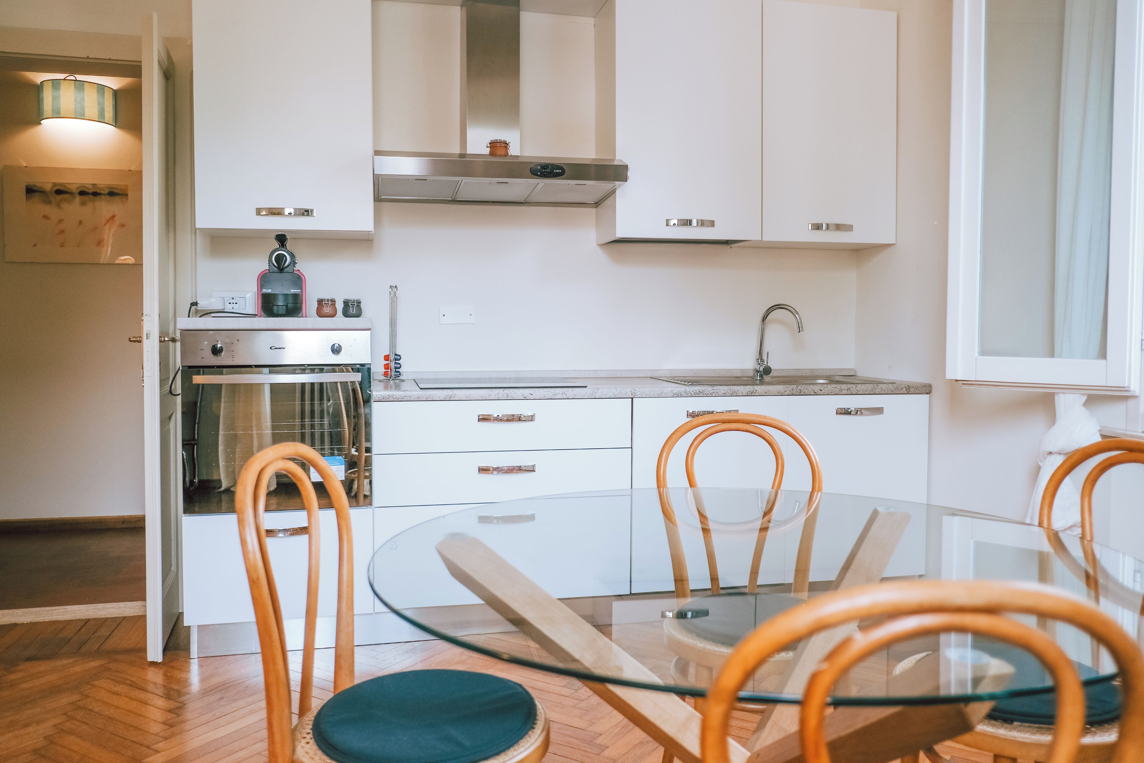 Apartment, 1 Queen Bed with Sofa bed, Patio, Garden View | Private kitchen | Espresso maker, freezer