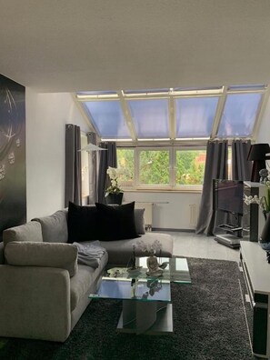 Living area - Luxury apartment Brühlervorstadt Erfurt-8 minutes from the Ega leisure park (Erfurt)