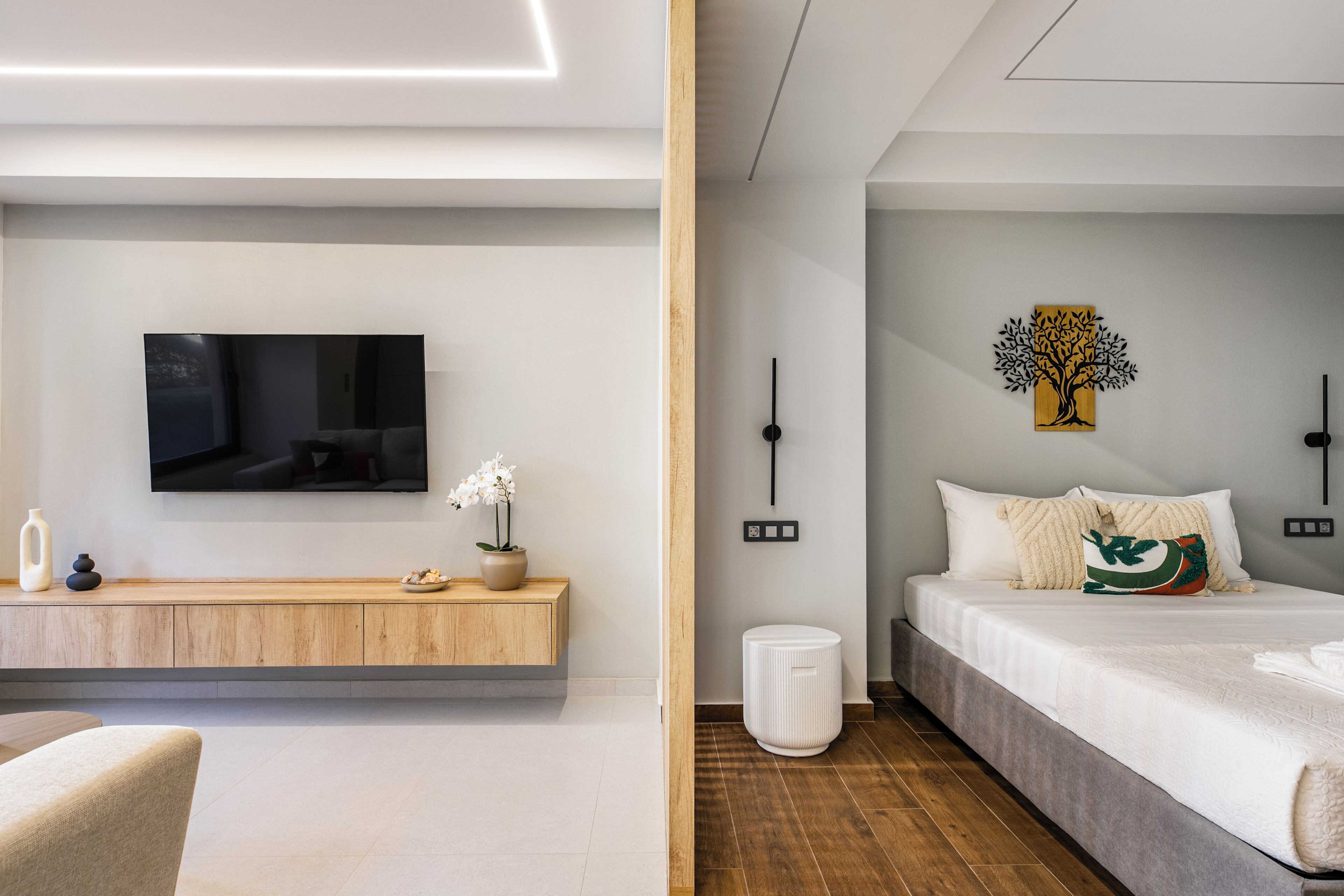 华丽开间, 1 张双人床和 1 张沙发床, 厨房, 城市景观 | 埃及棉床单、高档床上用品、特色装修、特色家居