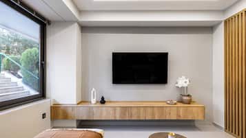 Deluxe Studio, 1 Double Bed with Sofa bed, Kitchen, City View | Living area | Smart TV, Netflix, streaming services