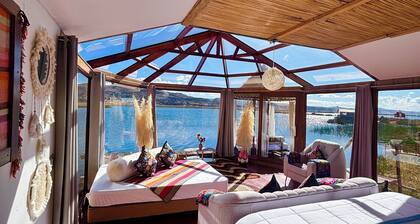 Hotel on Lake Titicaca with lake views