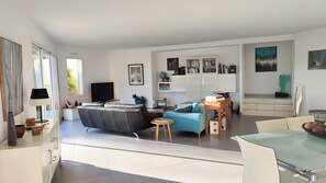 Smart TV, books, stereo, computer monitors