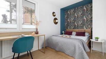 Desk, iron/ironing board, travel crib, WiFi