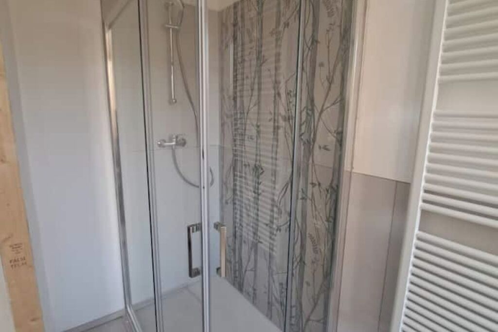 Regadera, secadora de cabello, bidet, toallas 