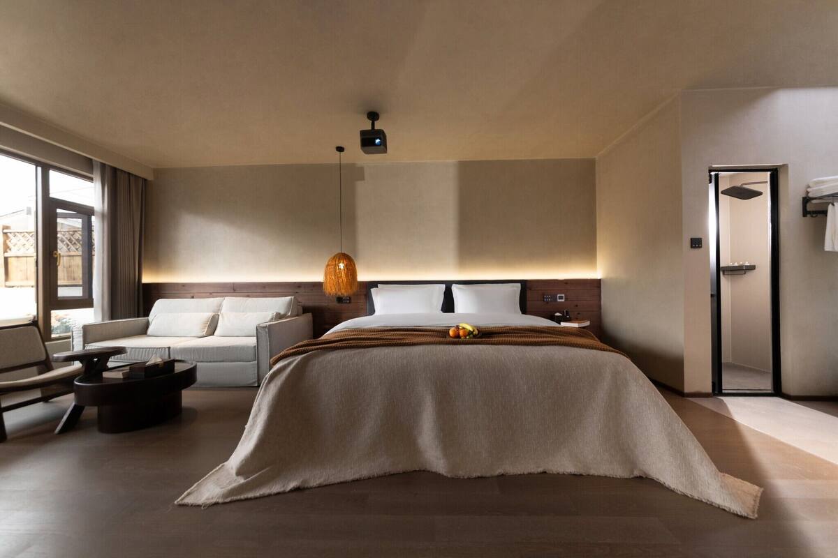 Elite Double Room, Patio, Garden View | Premium bedding, desk, laptop workspace, blackout drapes