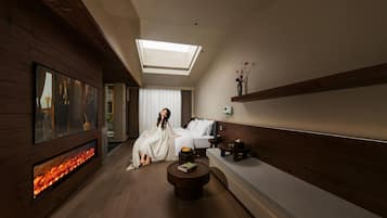 Quarto casal design, varanda, vista para o jardim | Roupas de cama premium, individualmente decorados