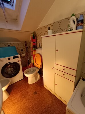 Hiustenkuivaaja, bidee, pyyhkeet, saippua