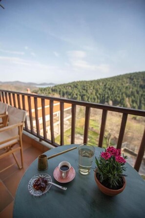 Outdoor dining - Alonia Forest House - Lake Plastira Getaway (Kruoneri)