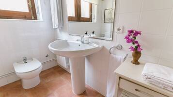 Ducha, secador de pelo y toallas