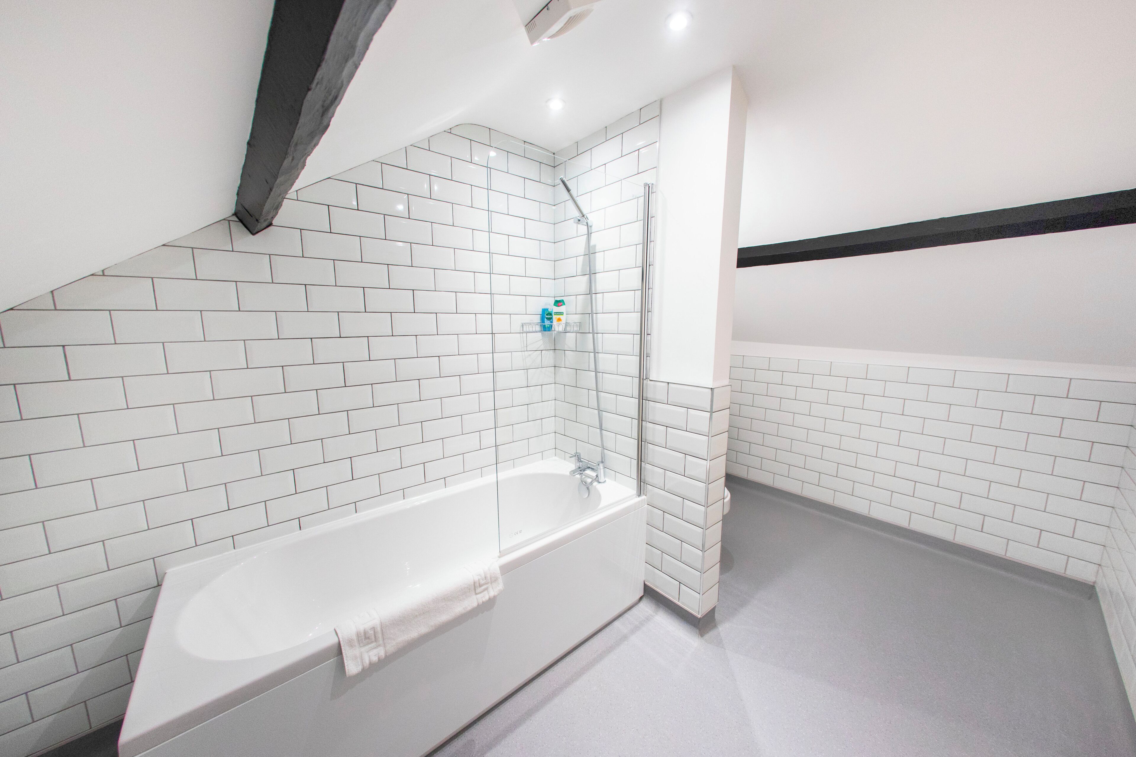 Hair dryer, soap, toilet paper