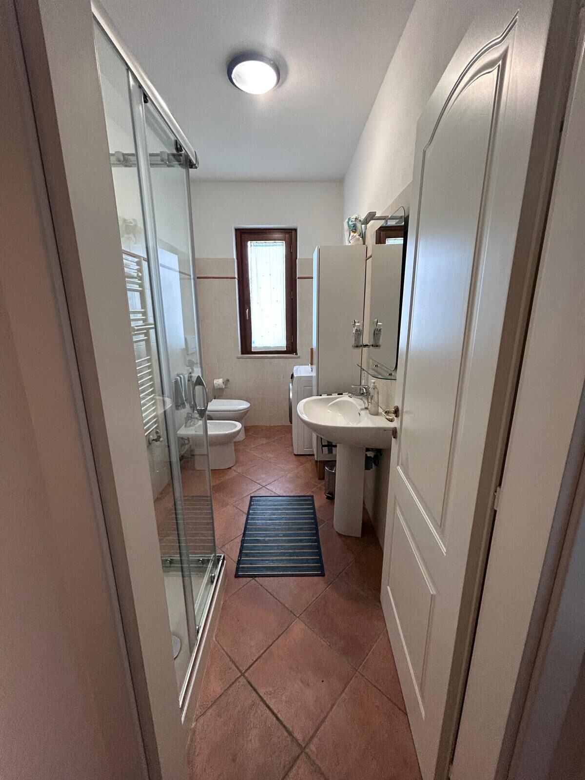 Secadora de cabello, bidet, toallas, jabón 