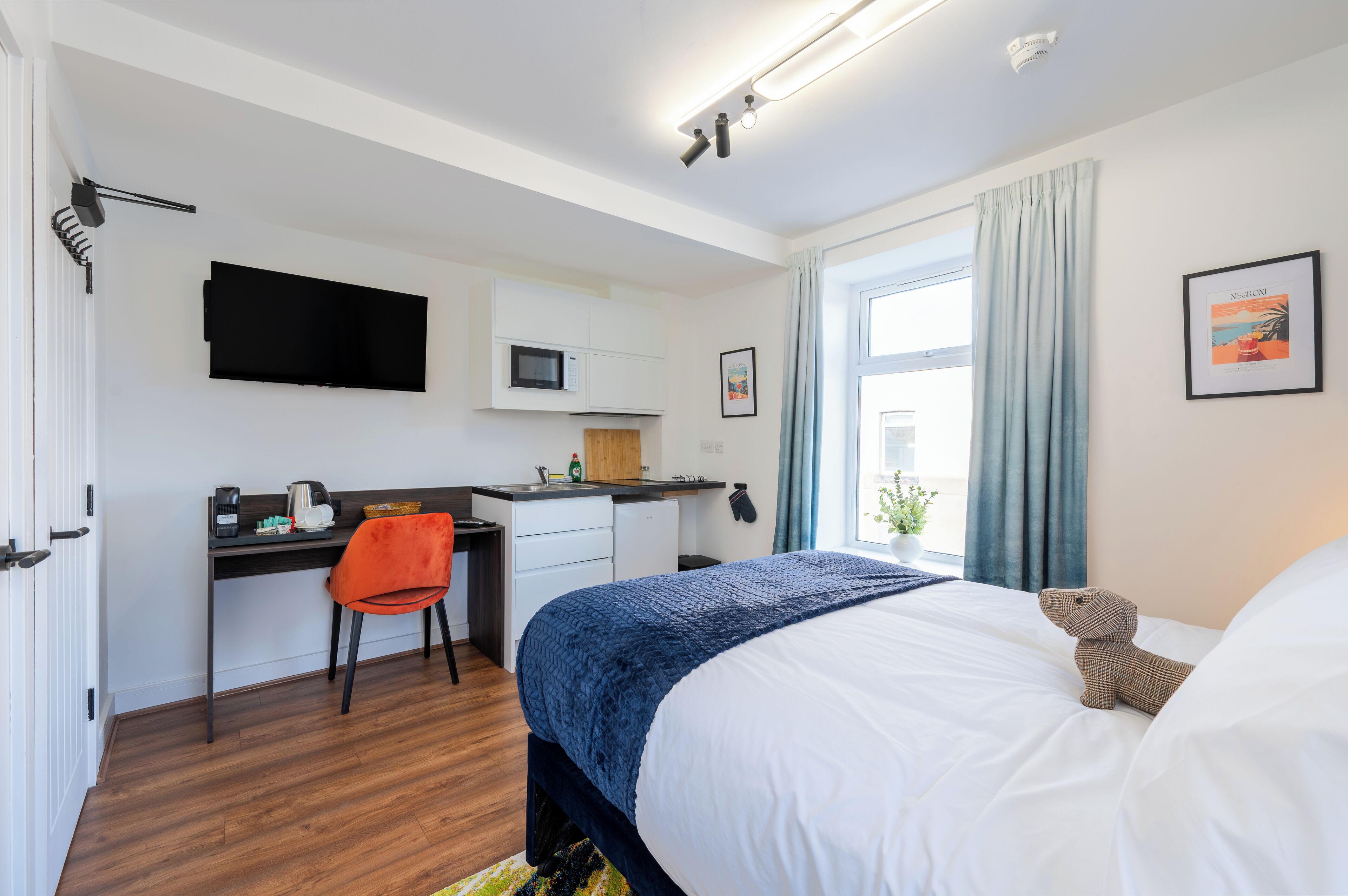 베이직 스튜디오, 더블침대 1개 | 암막 커튼, 다리미/다리미판, 무료 WiFi