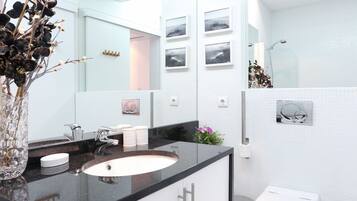 Hair dryer, towels