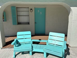 Appartement, 2 tweepersoonsbedden, toegankelijk voor rolstoelgebruikers, langs het strand | Terras
