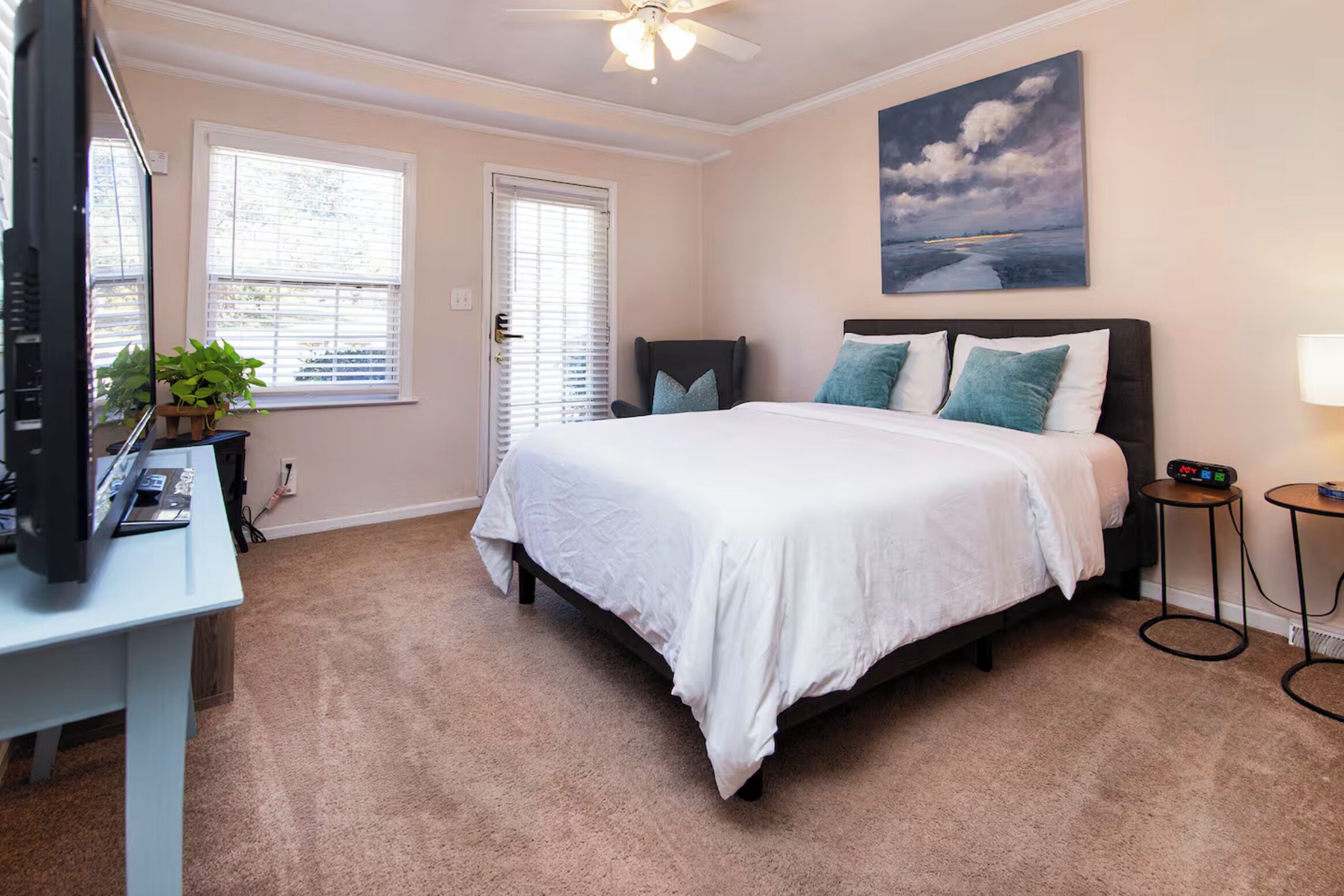 1 غرفة نوم وواي فاي وملاءات أسرّة