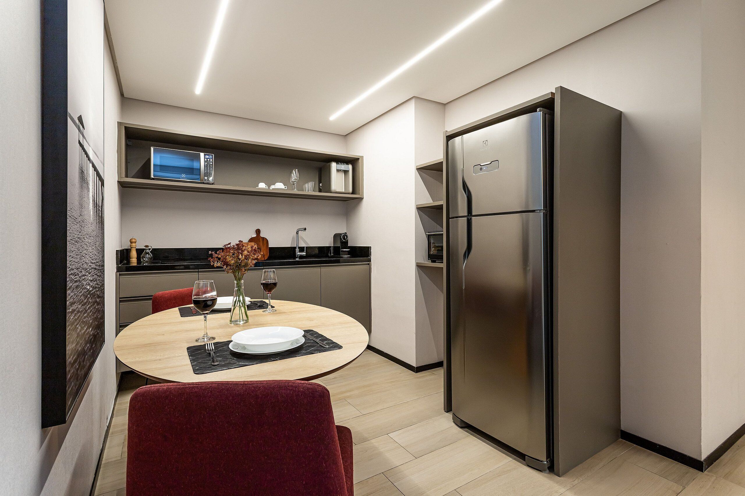 Elite Apartment | Private kitchen | Microwave, stovetop, cookware/dishes/utensils