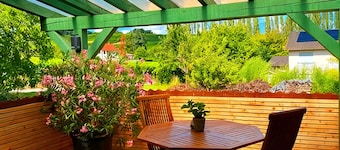 Individual apartments with terrace in the middle of the vineyards with castle view