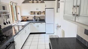 Fridge, microwave, oven, electric kettle