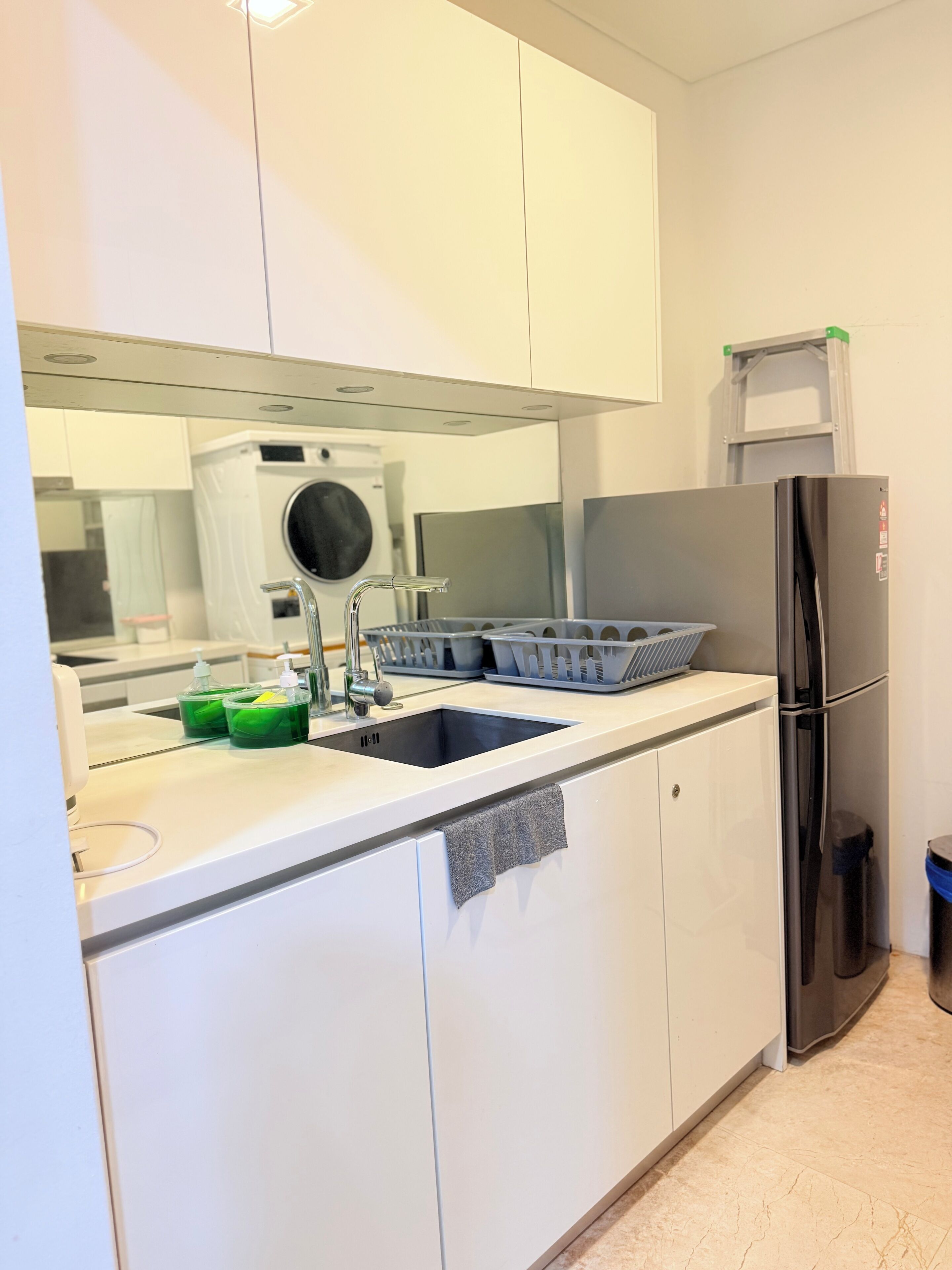 Shared fridge, microwave