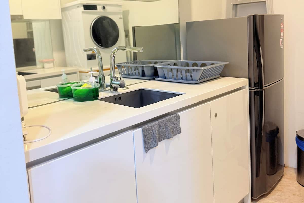 Shared fridge, microwave
