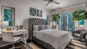 4 bedrooms, desk, iron/ironing board, travel crib