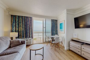 Studio Suite, 1 King Bed with Sofa bed, Hot Tub, Ocean View (Daytona Beach Resort 452) | Living area - Daytona Beach (Daytona Beach)
