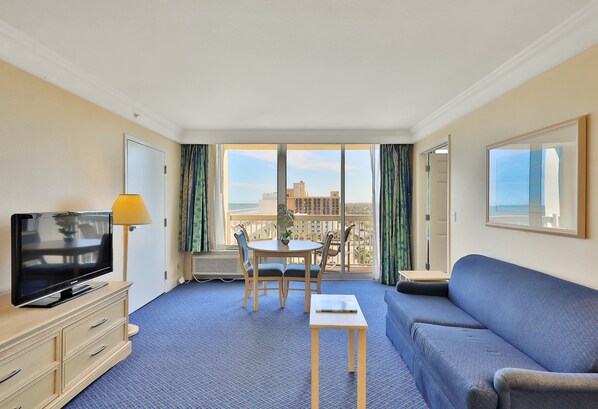 Studio Suite, Multiple Beds, Balcony, Ocean View (Daytona Beach Resort 807) | Living area - Daytona Beach (Daytona Beach)