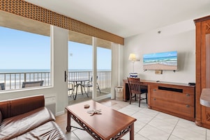 Condo, 1 King Bed with Sofa bed, Hot Tub, Ocean View (Daytona Harbour Beach Resort 507) | Living area