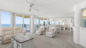 Condo, Multiple Beds, Balcony, Ocean View (Daytona Shores Club 701- Elegance) | Living area