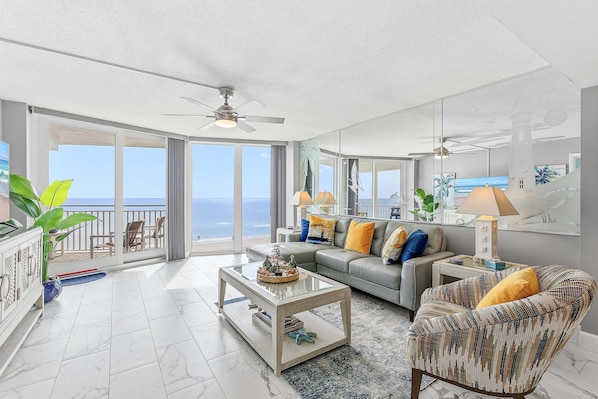 House, Multiple Beds, Balcony, Ocean View (Daytona White Surf 504-OceanZenn) | Living area - Daytona White Surf (Daytona Beach Shores)