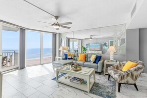 House, Multiple Beds, Balcony, Ocean View (Daytona White Surf 504-OceanZenn) | Living area - Daytona White Surf (Daytona Beach Shores)